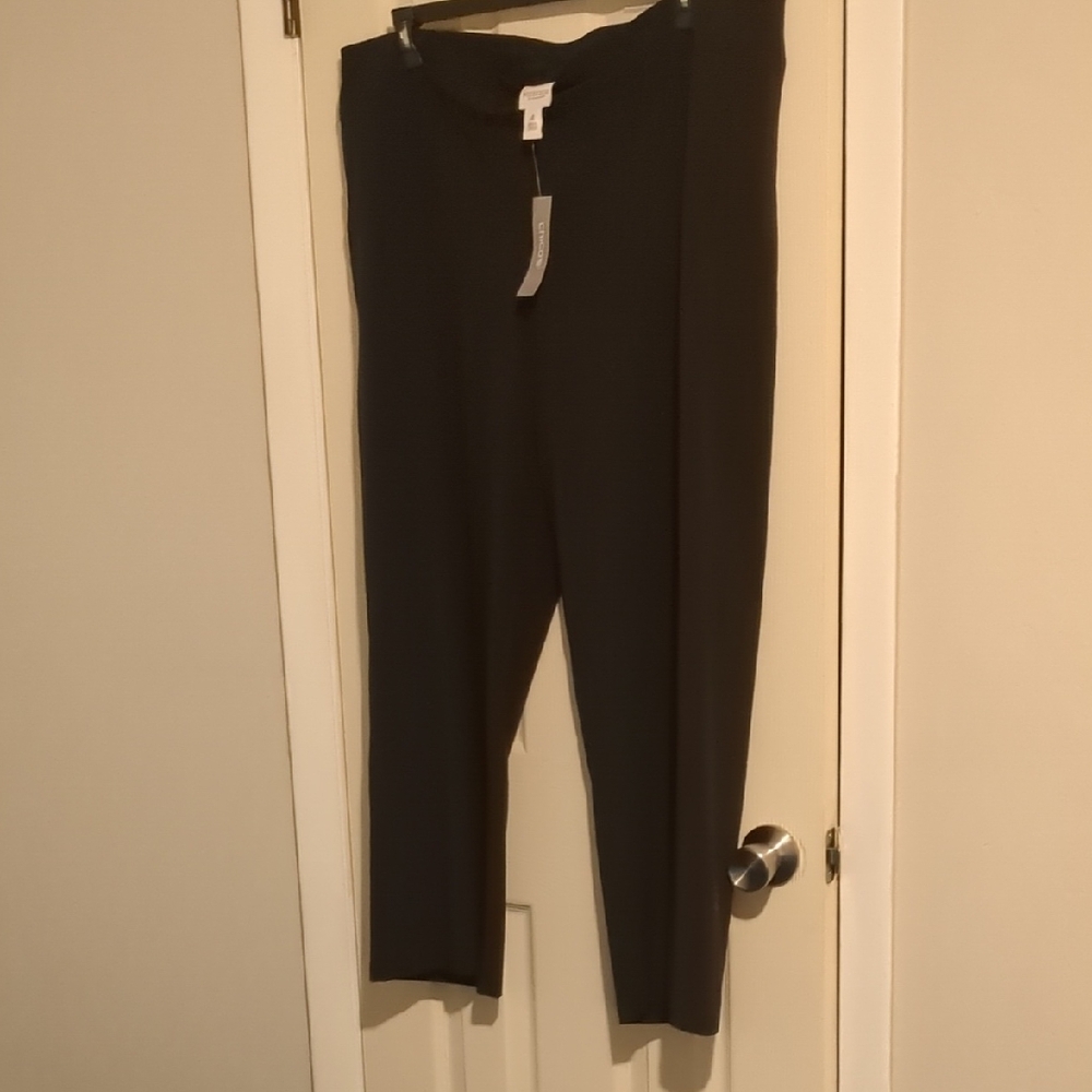 #315 Chico's Black Straight Leg Dress Pants Size 4 NWT